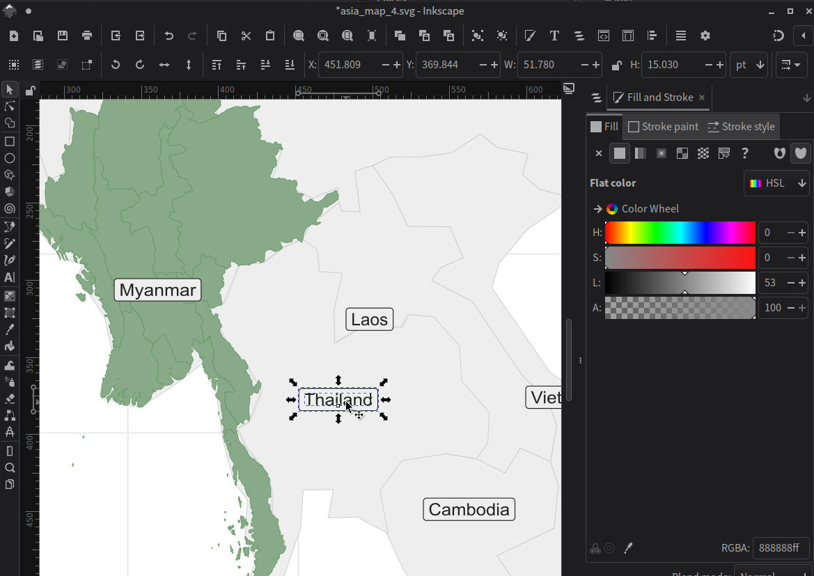 Me moving Thailand in Inkscape.