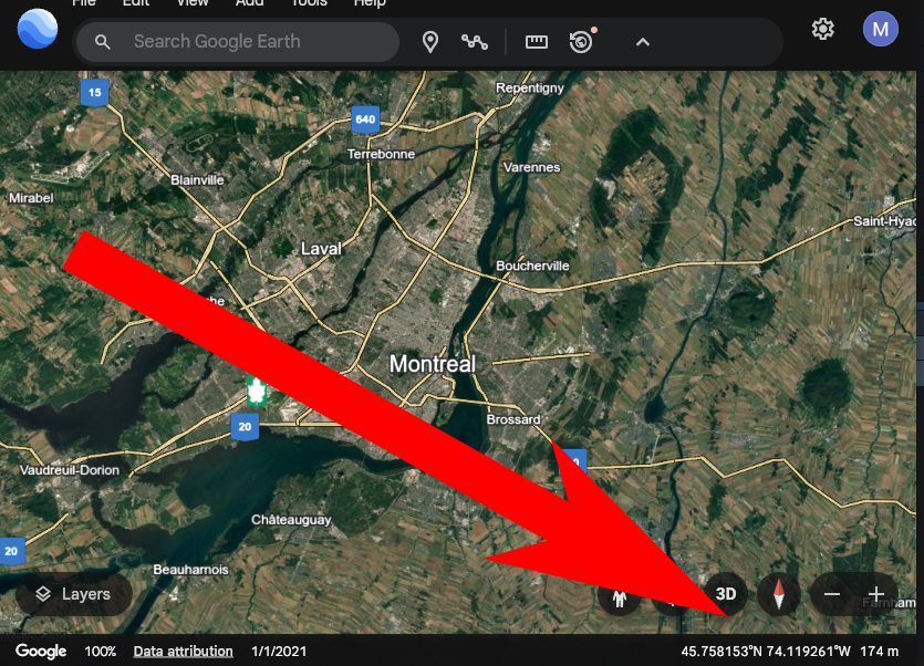 If you just need a ballpark esimate, Google Earth is pretty
good.