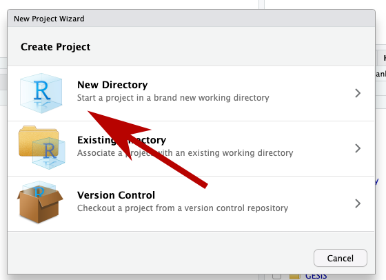 Select the “New Directory”
option